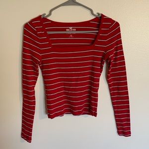 Hollister red square neck long sleeve size M